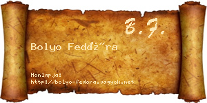Bolyo Fedóra névjegykártya